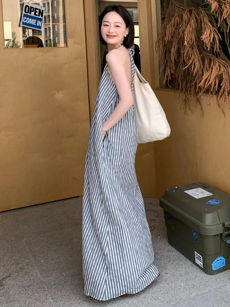 Verão novo feminino ne pendurado dr praia férias solto magro ba exposição longo turista dr redondo ne svel vestido