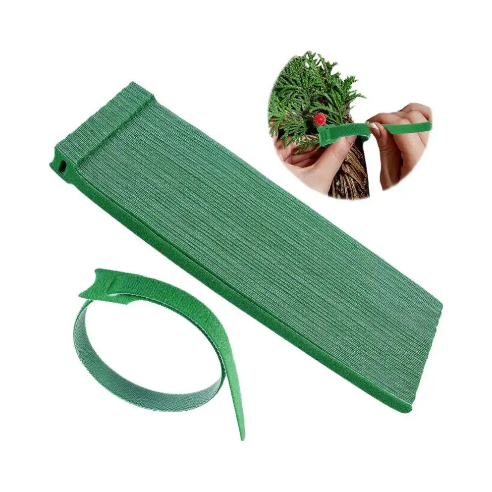 50-500Pcs Green Reusable Adjustable Nylon Plant Ties Straps Featuring Hook and Loop Fasteners for Climbing Plants Garland Ties