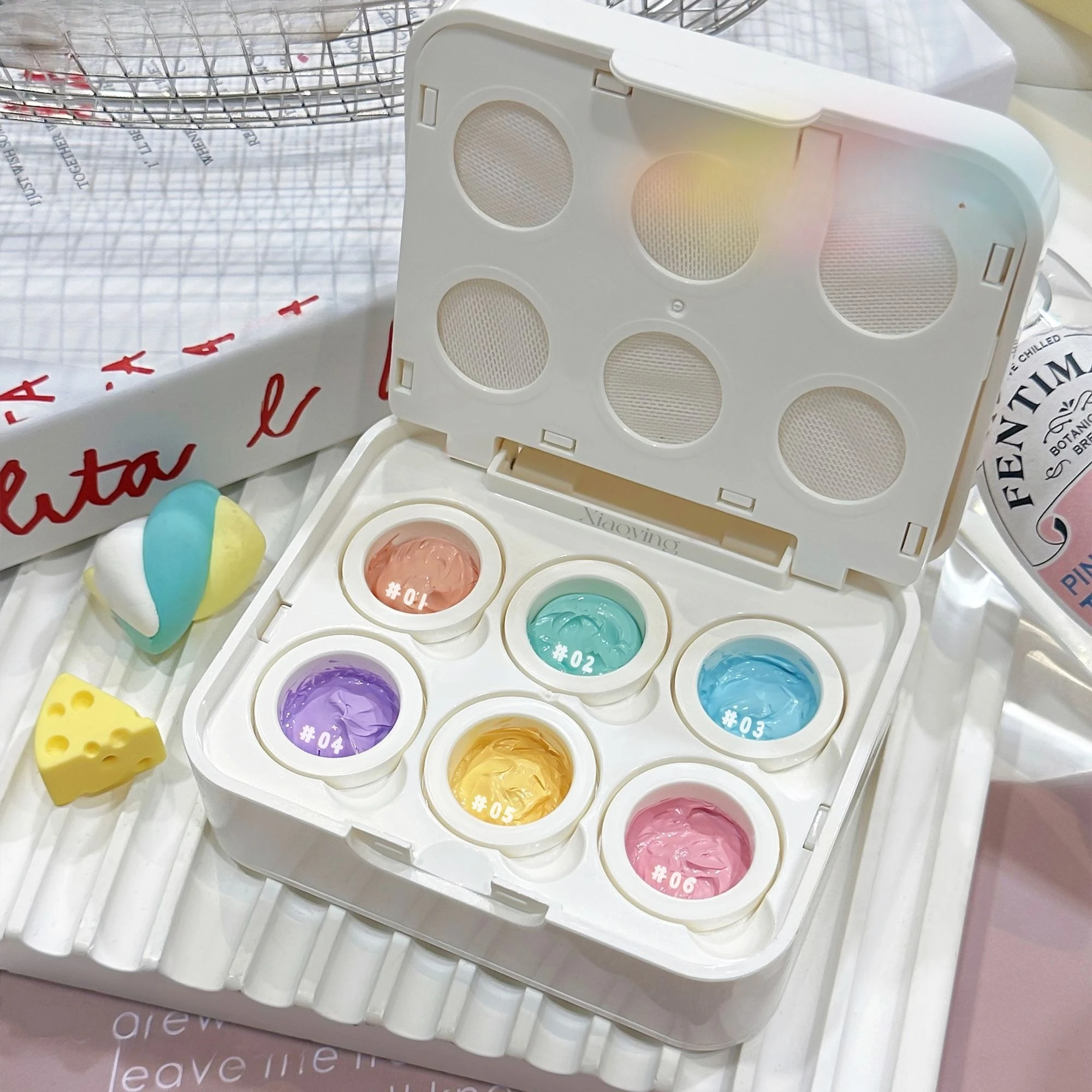 6Color Nail Air Cushion Pat Painting Gel Elastic Mesh No Wash High Saturation Solid Color Gradient Specific UV/LED Nail Polish