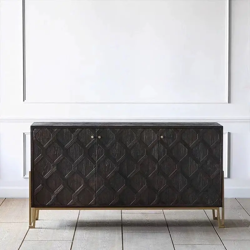 

wood sideboard, living room against the wall, designer American minimalist entryway, cabinet, storage cabinet