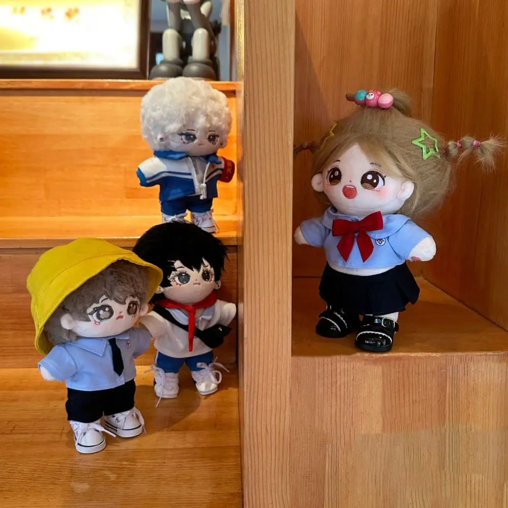 

Аксессуары для игрушек, хлопковая кукла 20 см, школьная форма, одежда «сделай сам», хлопковое платье для куклы, школьная сумка, плюшевая игрушечная одежда
