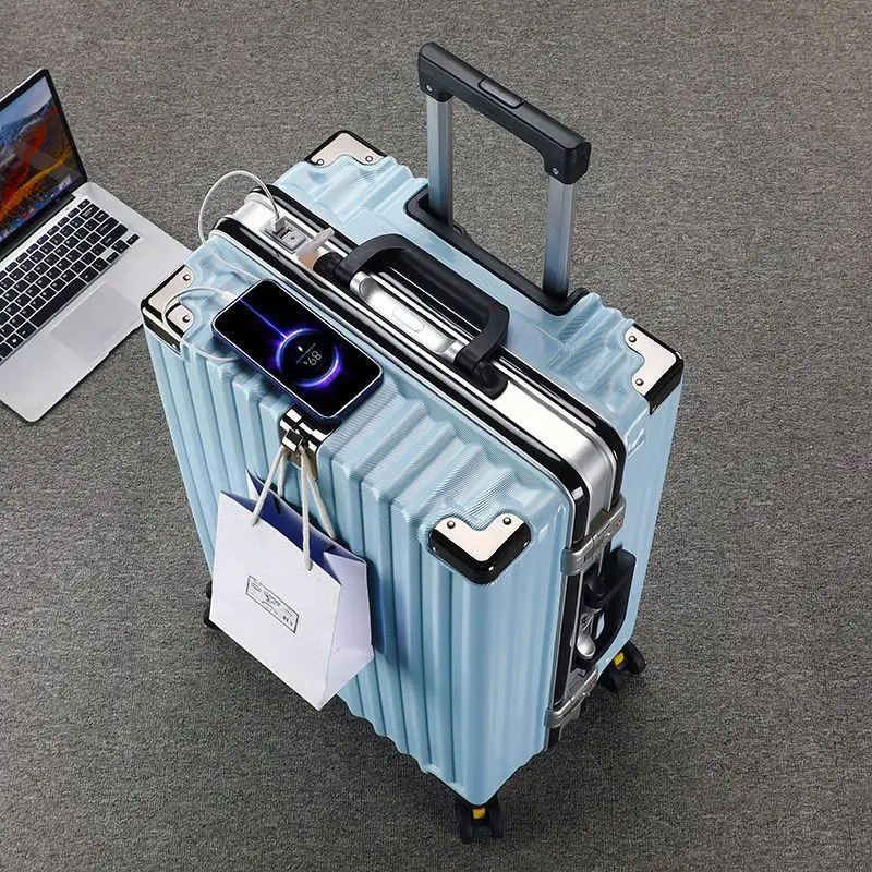 

Large Capaci Aluminum Frame Lage Bag for Men Travel Suitcase with Universal Wheels Password Lo ABS PC Material