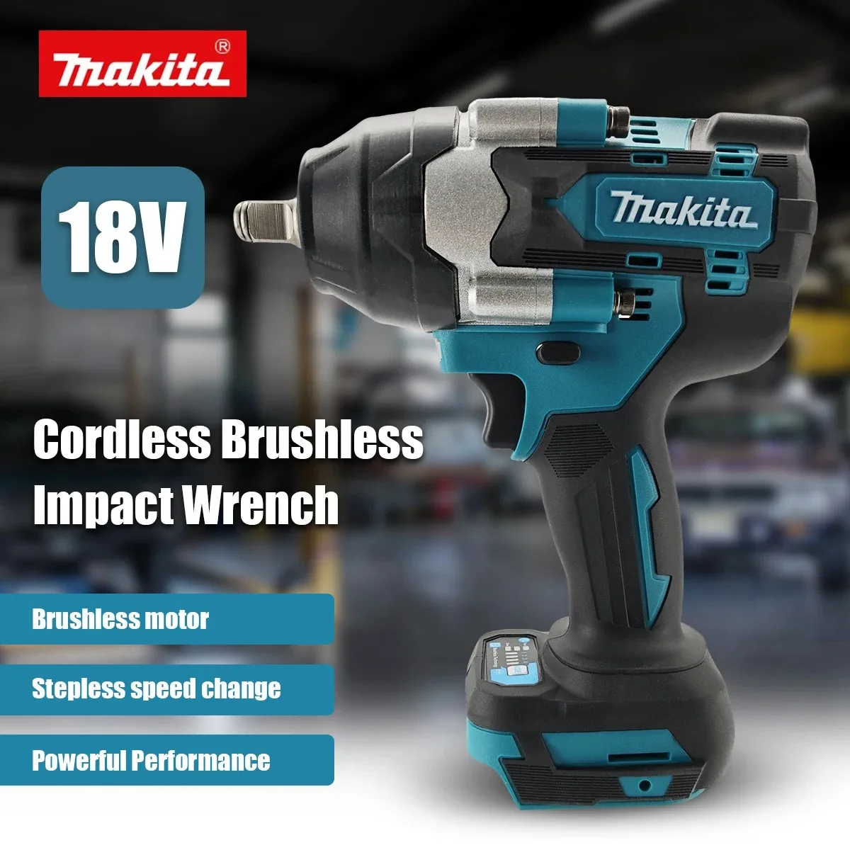 Chave de Impacto Elétrica Sem Fio Makita Brushless DTW700 1/2 Polegada 18V Compatível com Bateria Ferramenta Elétrica para Reparo Automotivo