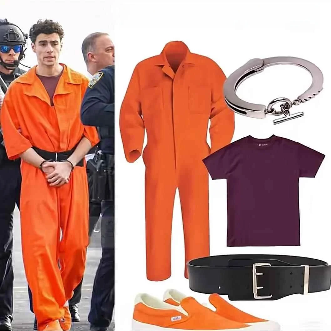 

Orange Overall Suit loween Cosplay Workwear ex Jumpsuit Set Magazine Prisoner Outfit Men's Women's Costume Clothing