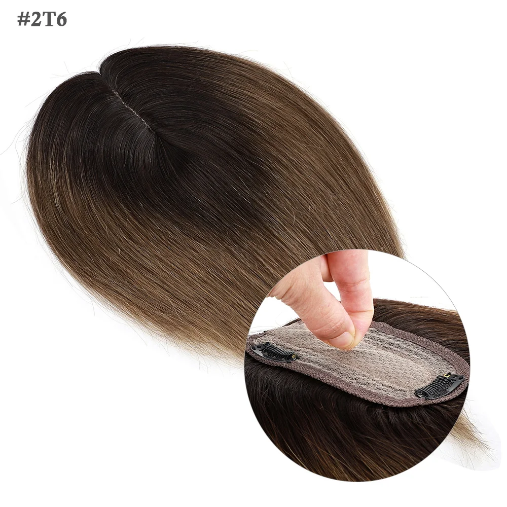 Sego 7x13cm Seiden basis Haar deckel für Frauen 100% Echthaar teile Perücken gerade Clips in Haar teilen hinzufügen Deckung volumen – Detail 17