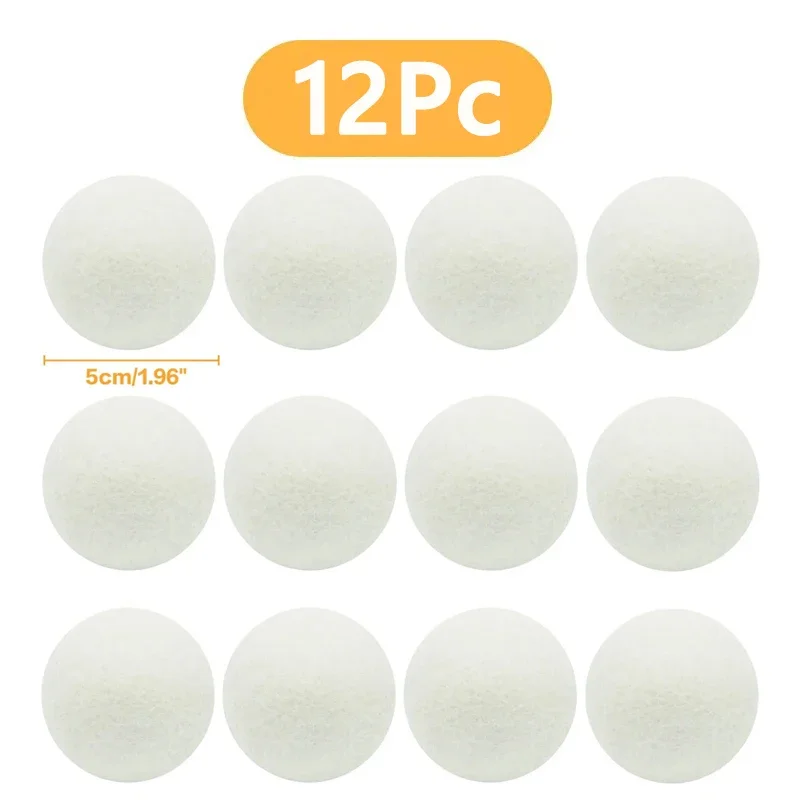 1-12 Stuks Herbruikbare Wol Droger Ballen Waterontharder Wasserij Thuis Wassen 4/5/6 Cm fleece Droge Kit Bal Nuttig Wasmachine Accessoires