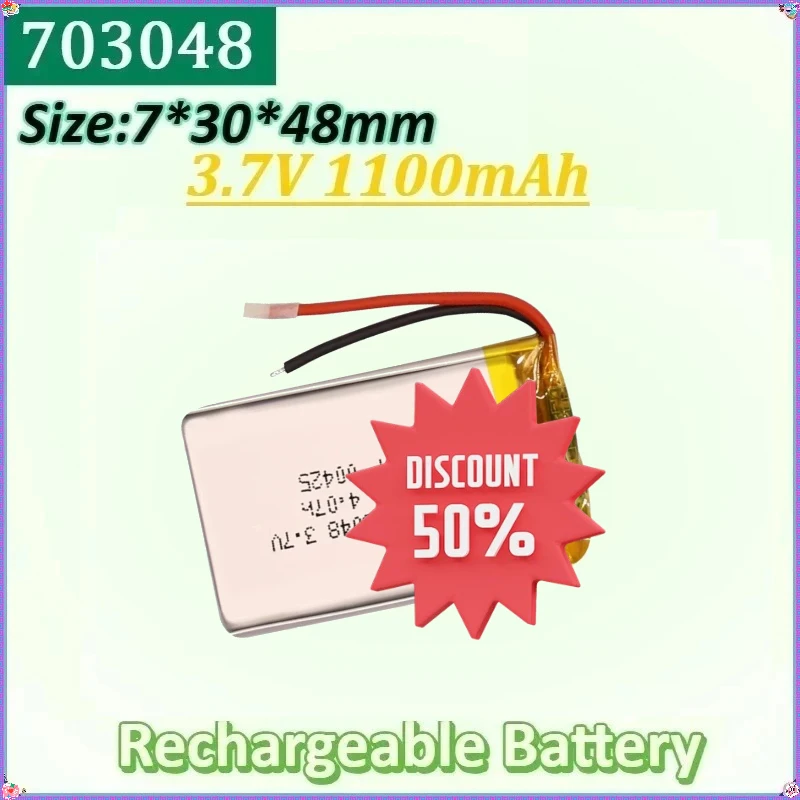 

1-10PCS 703048 3.7V 1100mAh for Beauty Instrument Early Education Machine Battery New Lithium Polymer Rechargeable Battery