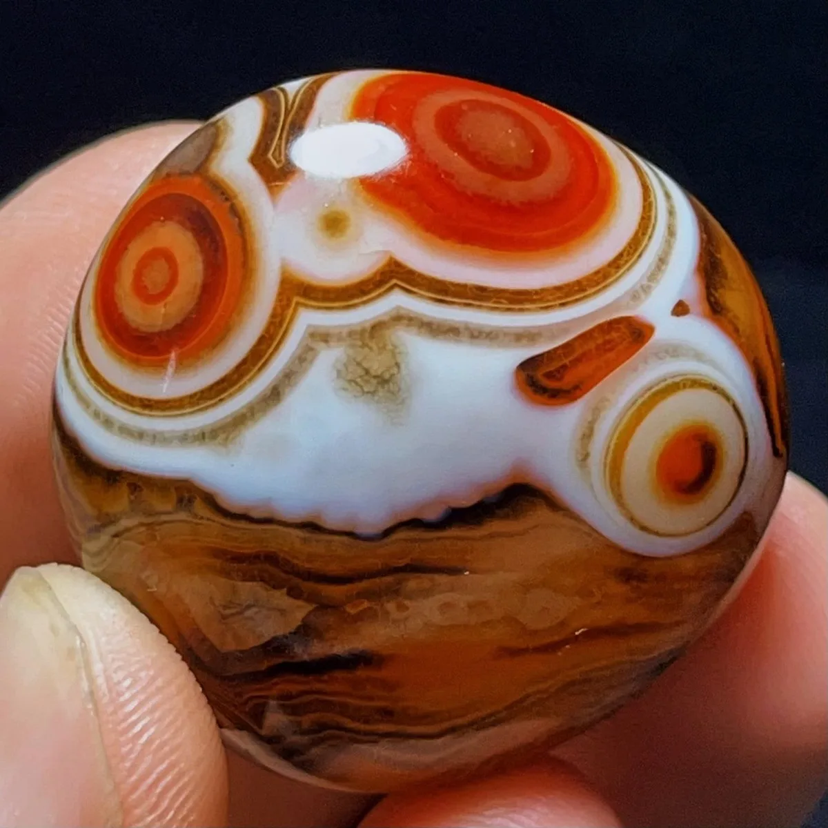 Large Vibrant Color Banded Agate Palm Stone, Tumbled Polished, Authentic Stone, Table Decor, Natural Stone, Crystal Collection