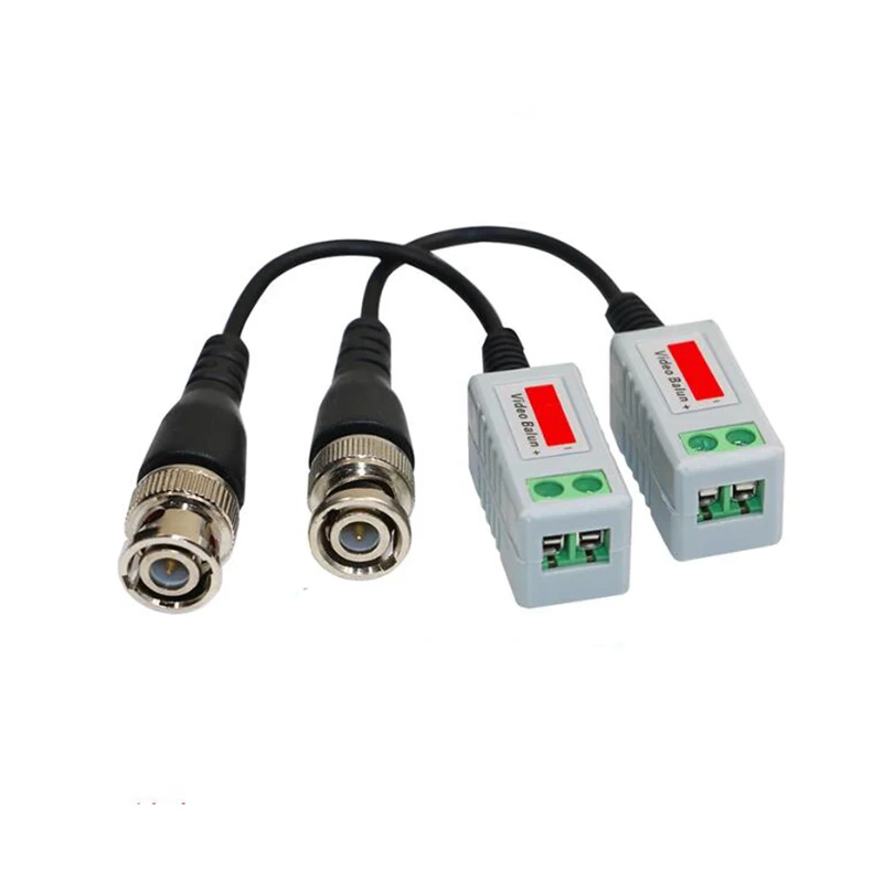 1pair BNC Video Balun Connector Passive Transceiver 3000FT Distance UTP Balun Male BNC CAT5 Cable For CCTV Camera Accessories