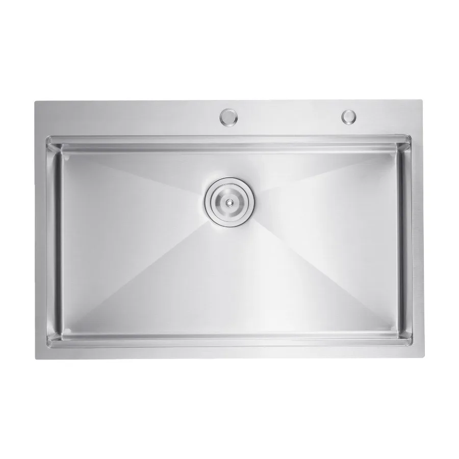 

33 inch Kitchen Sink Workstation, 304 Stainless Steel Top Mount Sinks, Drop-In Single Bowl Farmhouse Basin with Ledge &