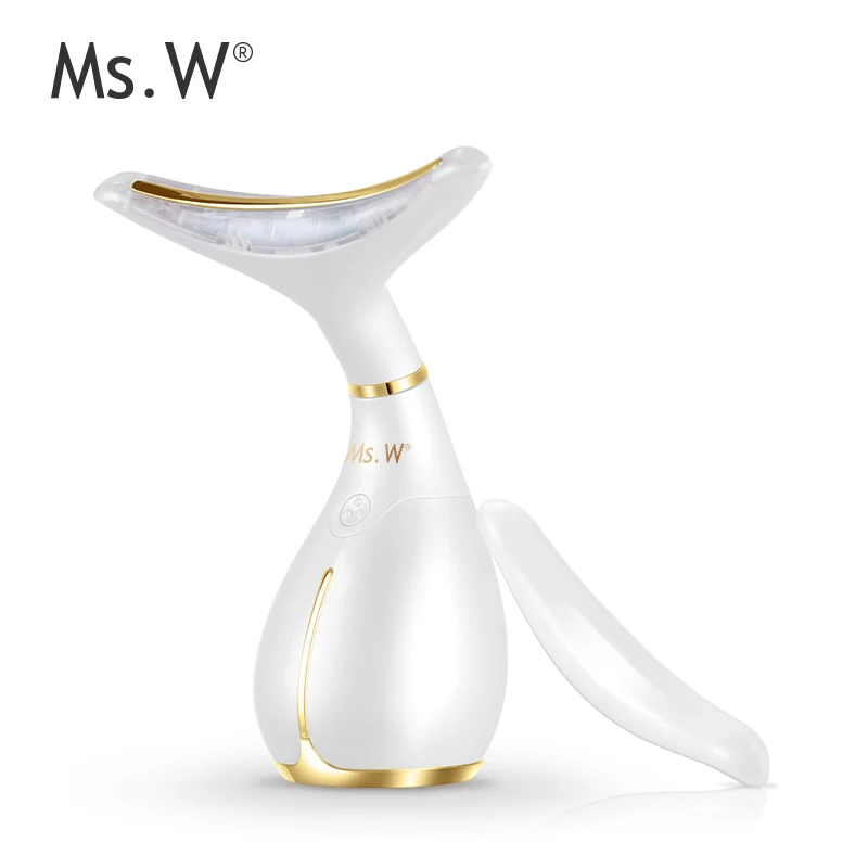 

309 Ms. W Anti-Aging Face Neck Massager High Frequency Acoustic Vibration Thermal Chin Dust Remover Acne Treatment Anti-Wrinkle