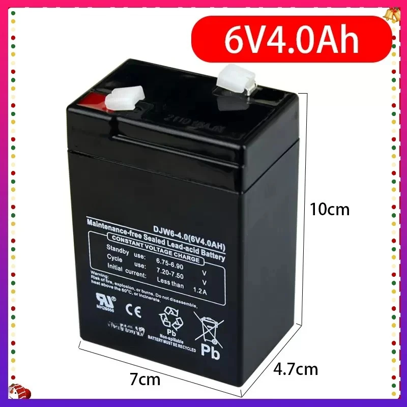 

Rechargeable Battery 6V 4AH Lead Acid for Children Toy Car Electronic Scale Instrument Sealed Maintenance Free Accumulator
