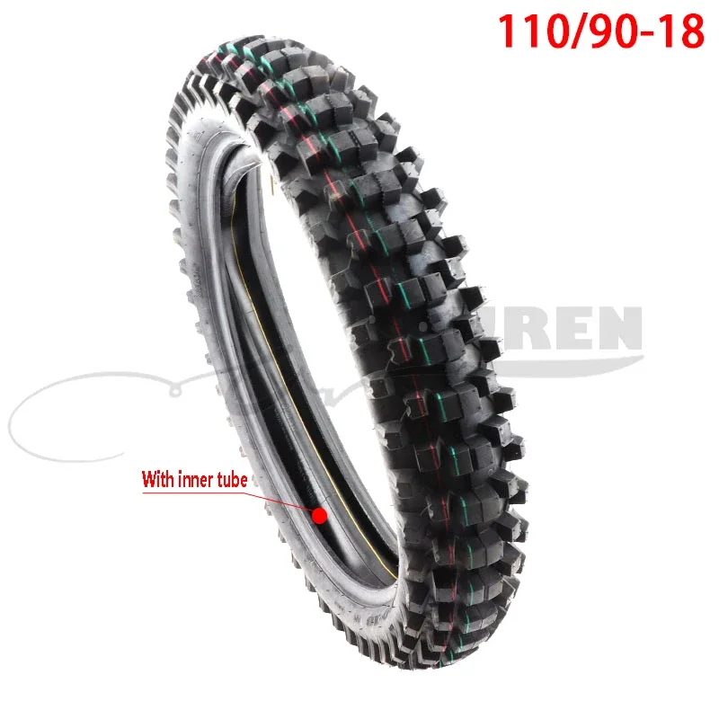 Motorcycle 110/90-18 Rear Tire With Inner Tube For 140cc 150cc 200cc SSR KLX ATV Intermediate Hard Motocross Dirt Bike Off Road