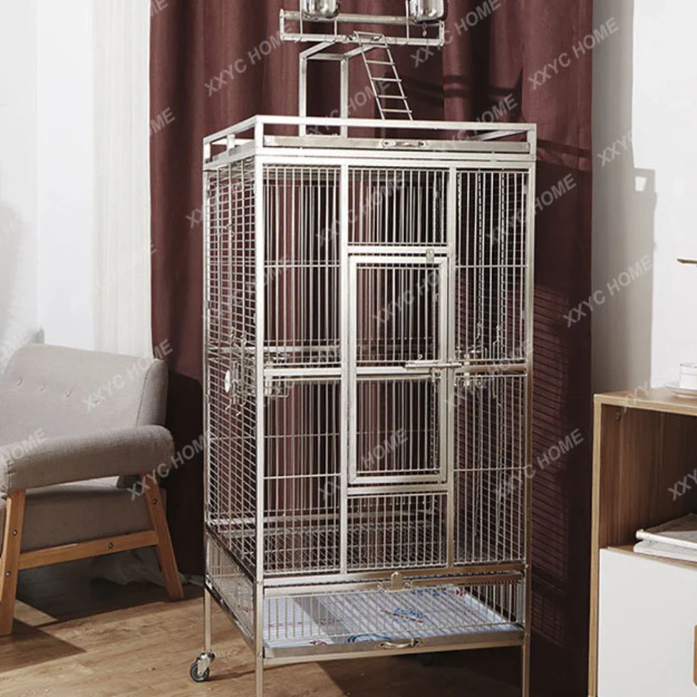 

Luxury Parrot Bird Cage Large 304 Stainless Steel Oversized Bird Cage Large Villa Breeding Oversized