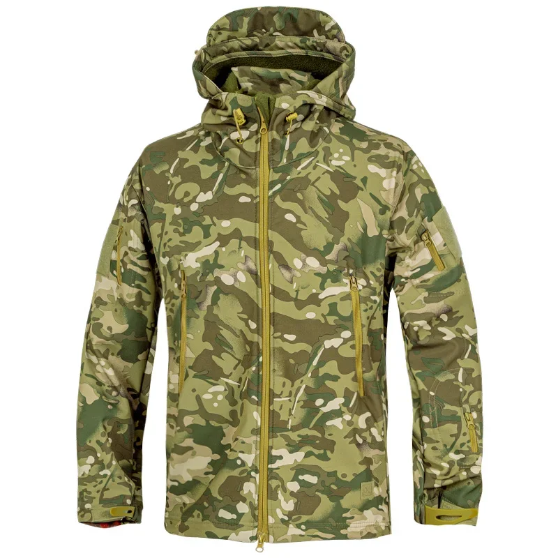 

5XL 6XL Men's Autumn Winter SoftShell Fleece Waterproof Jackets Male Hood Coats Fishing Hiking Camping Climbing Skiing