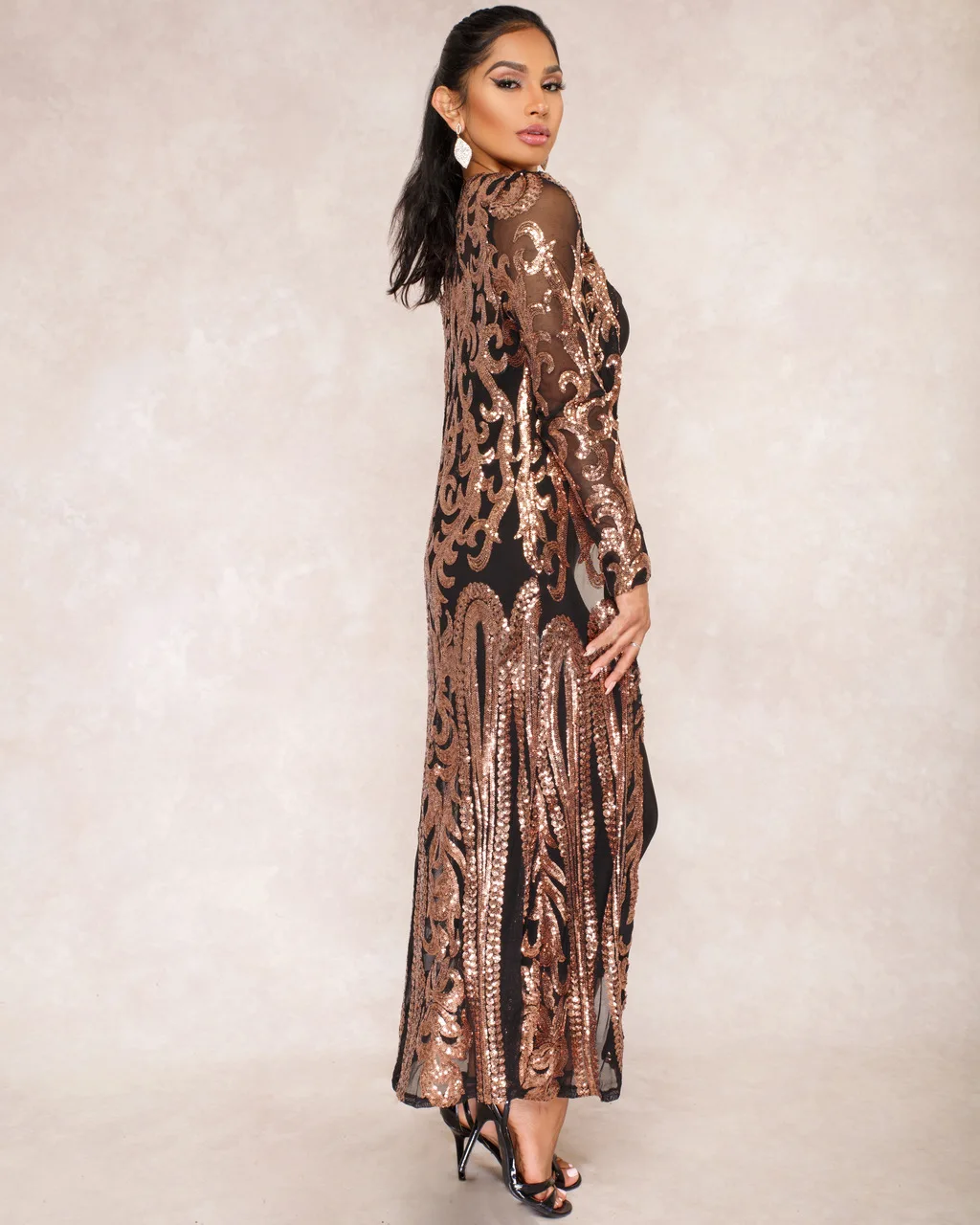 

2025 New Sequin Dress Long Sequin Shawl Amazon Sexy Sequin Embroidered See-through Cardigan