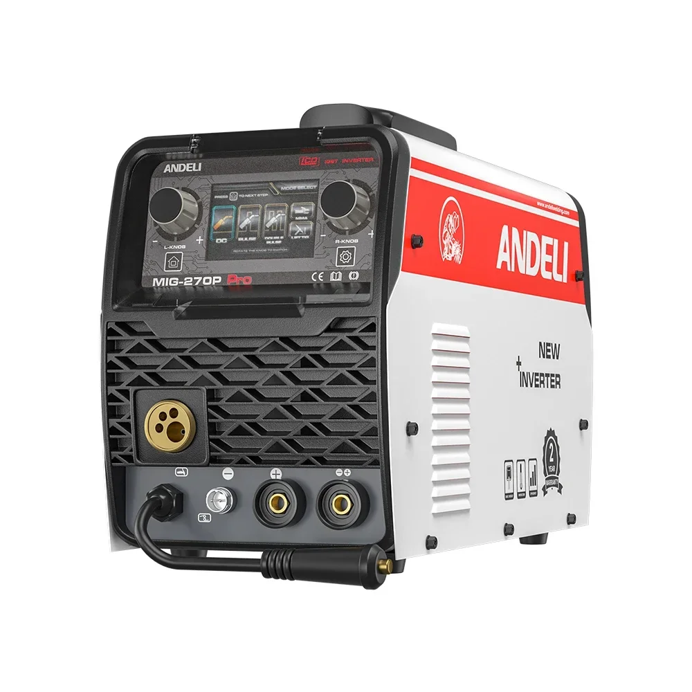 ANDELI  220V  LCD Screen Double Pulse MIG Lift TIG MMA Spool Semi-automatic  Aluminum MIG Welding Machine