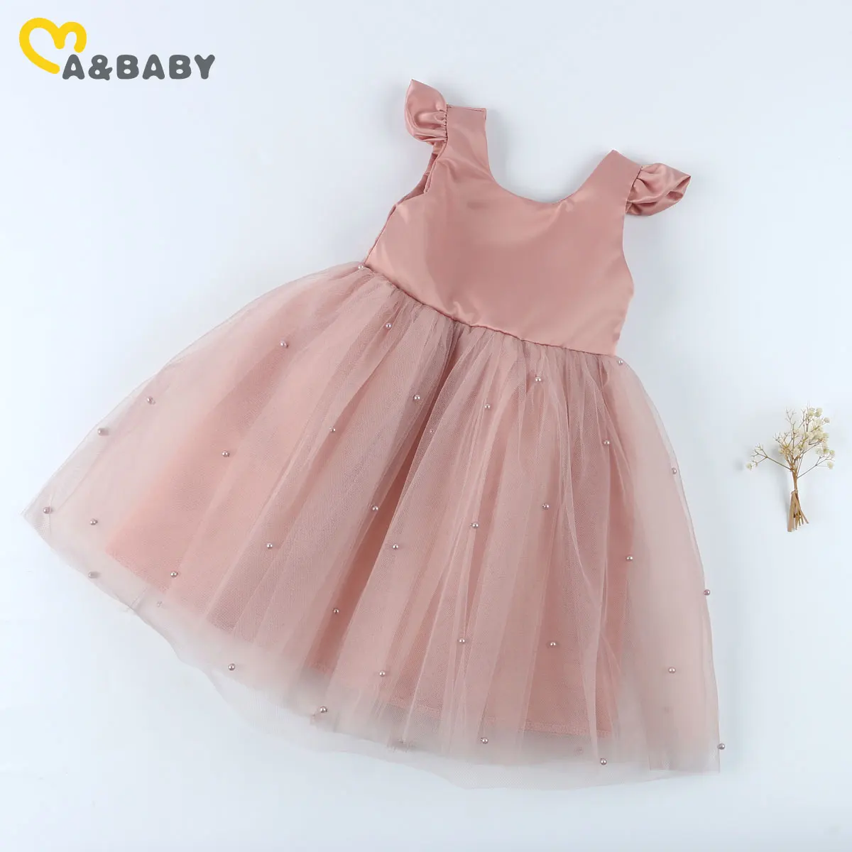 1-7Y Christmas Princess Toddler Kid Child Girls Tutu Dress Party Wedding Birthday Dresses For Girl Pearl Bow Costumes