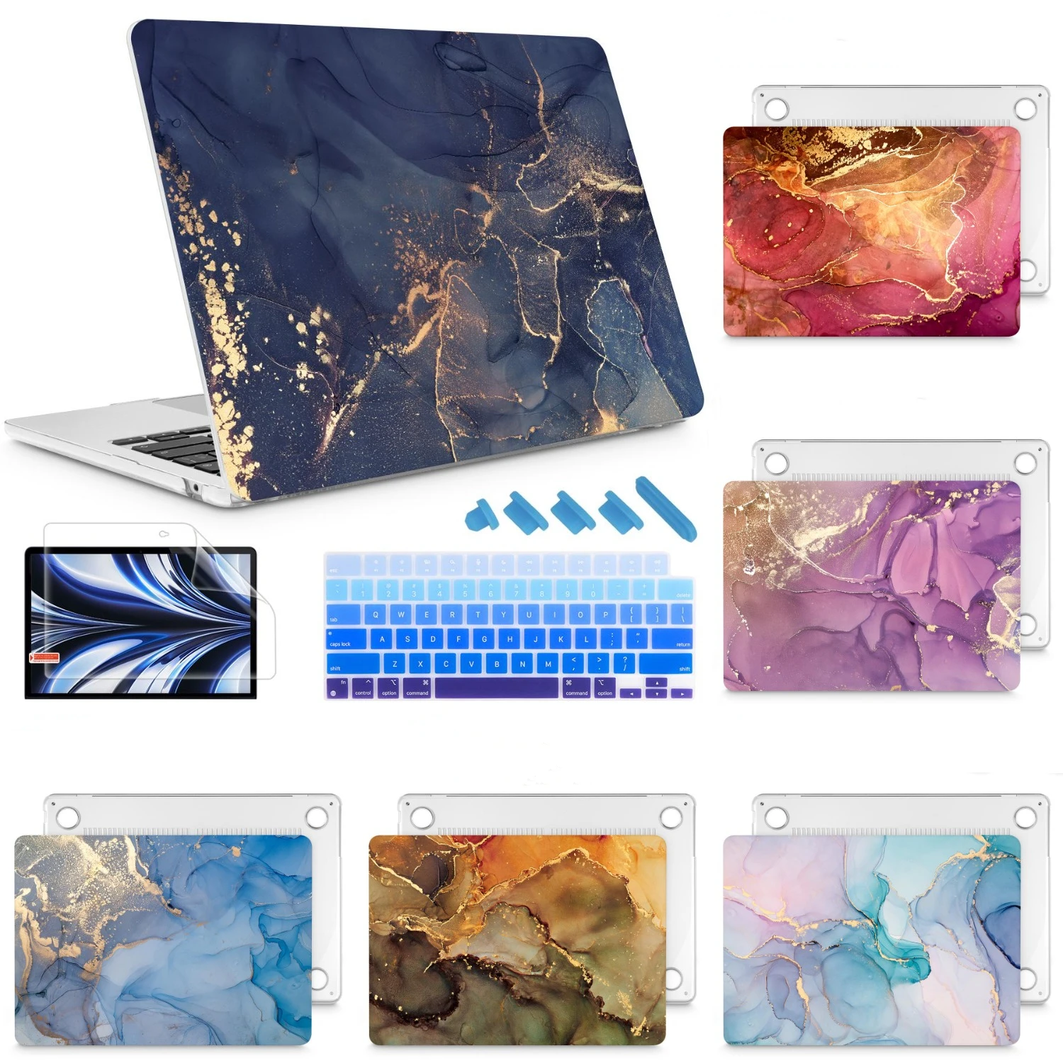 Marble painting case for MacBook Air 15 A3114 2024 M3 13Inch hard Case M2 2022 A2681 Pro 13 case A2338 14 16 M3 A2992 2023 A2485