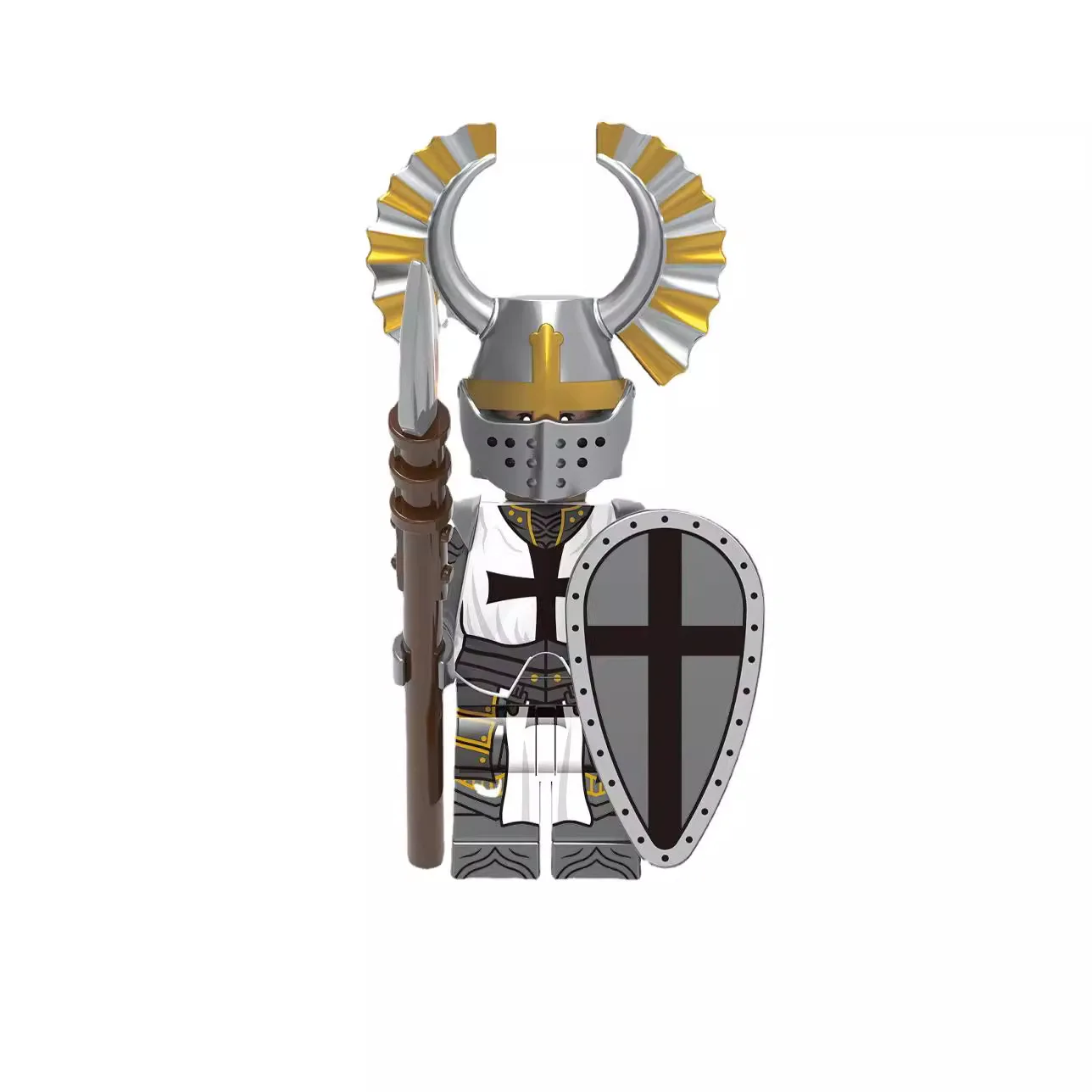 X0348 figurines de la série de chevalier médiéval blocs de construction guerrier soldats gardes Lion coeur hôpital chevalier Teutonique bataille pasteur