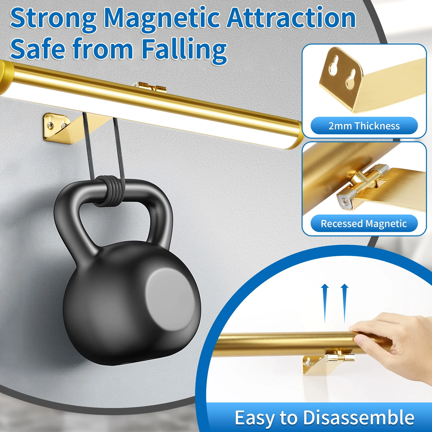 التحكم عن بعد وحدة إضاءة LED جداريّة ضوء يعتم اللمس مرآة أضواء الجدار الألومنيوم USB شحن اللوحة صورة مصباح LED أضواء جدارية