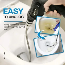 1m Drain Dredging Spring Sink Toilet Pipe Unblocker Sewer Cleaning Hair Dredging Tool Professional Pipe Plunger Unclog Drains