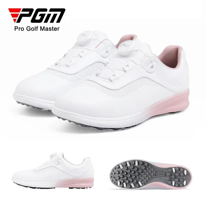 PGM Golf Shoes Women's Gradient Waterproof Superfiber Anti Side Slipping Lightweight Knob Comfortable Cushioning Nail free Shoes