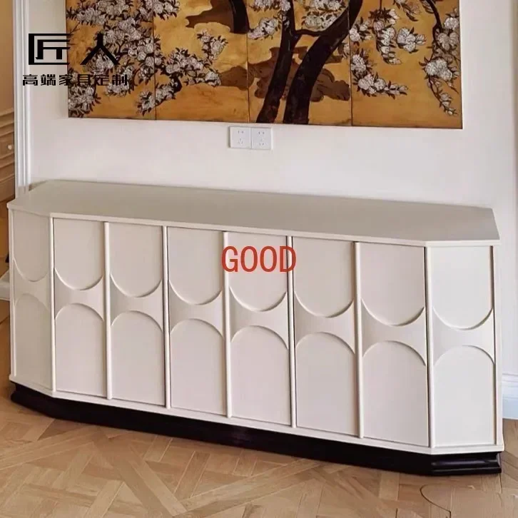 TAO American light luxury white porch cabinet modern simple locker