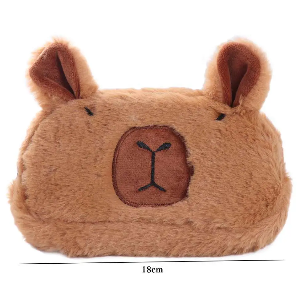 Sac à crayons en peluche Capybara, sac à stylo en peluche, dessin animé Capibala, animal mignon, poudres de crayon en peluche, filles