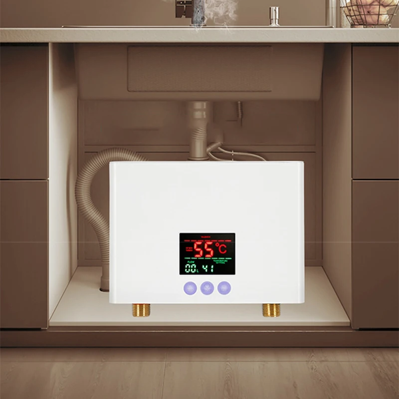 5500W Durchlauferhitzer Badezimmer Küche Wand Montiert Elektrische Wasser Heizung LCD Temperatur Display mit Fernbedienung