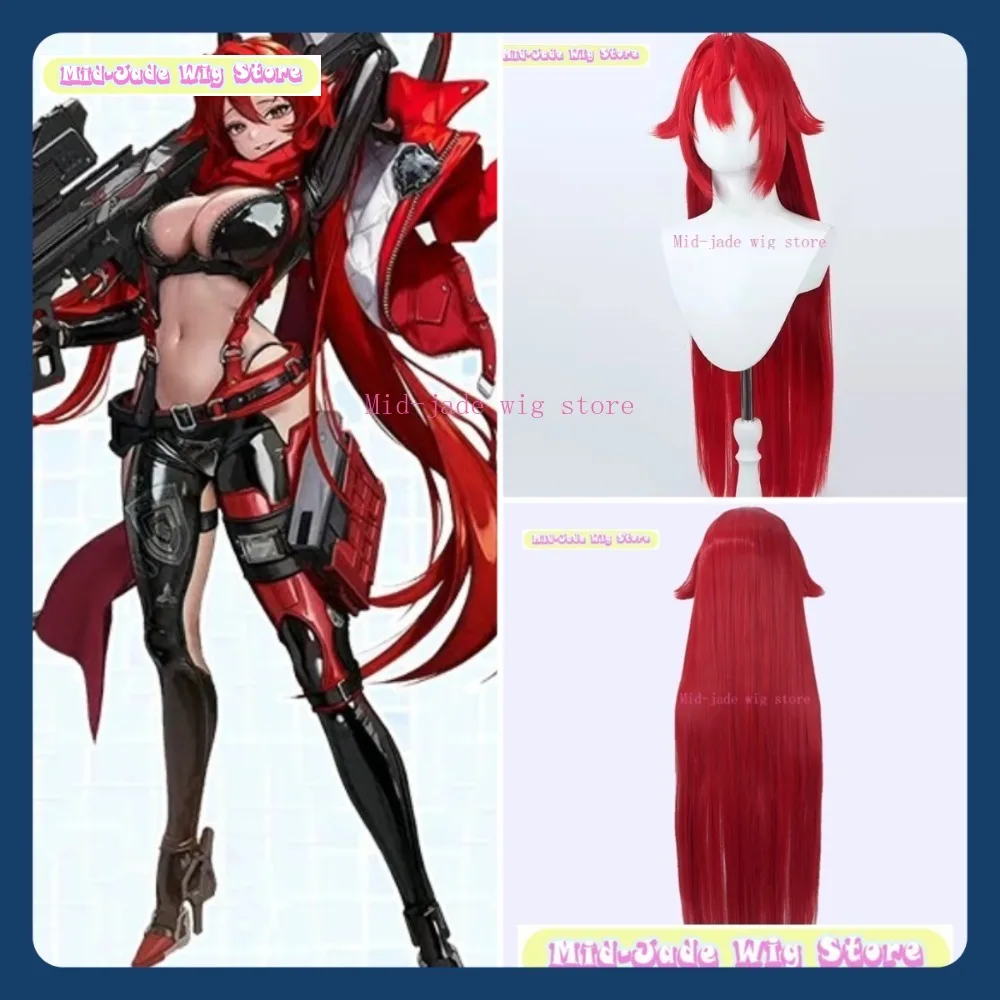

Mid-jade Wig Store NIKKE Red Hood Cosplay Wig Anime Game Role-playing Halloween Party Performance Synthetic Hair