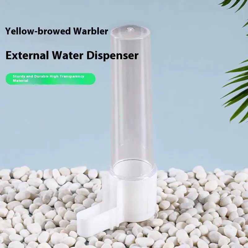 Automatischer transparenter Vogel-Wasserspender und Futterspender, Wasserflasche, Anti-Spatter, leicht zu reinigen, einfaches Design, Haustier-Vogelzubehör