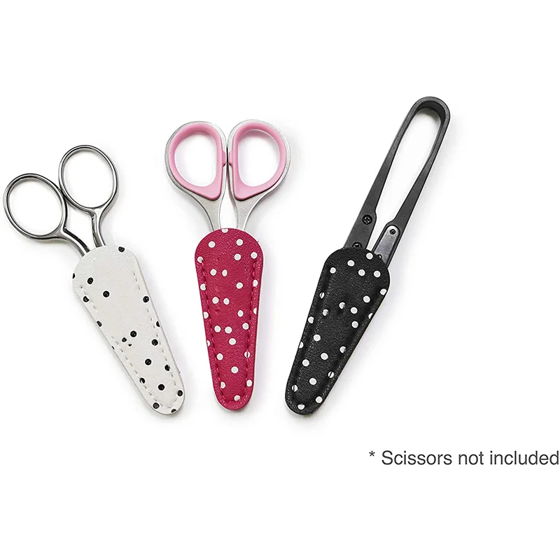 TOP Scissors Sheath Safety Leather Scissors Cover Protector Sewing Scissor Sheath(3-Piece)