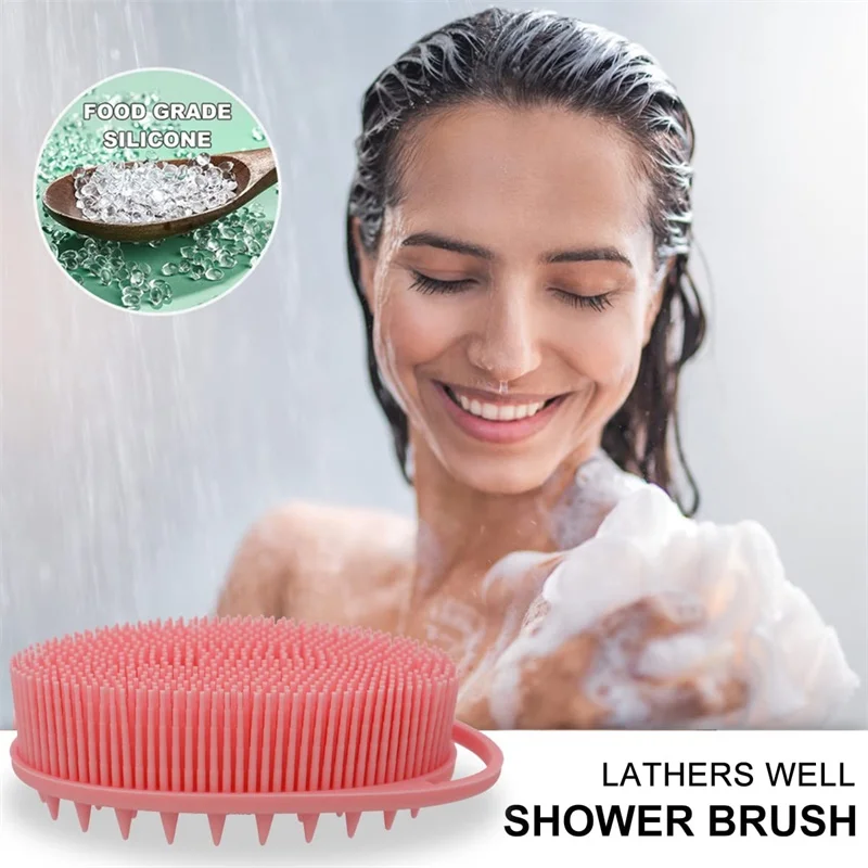 Exfoliating Showering Massage Brushes Bathroom Soft Baby Bathing  Massage Brush Silicone Foot Body Cleaning Bathroom Tools