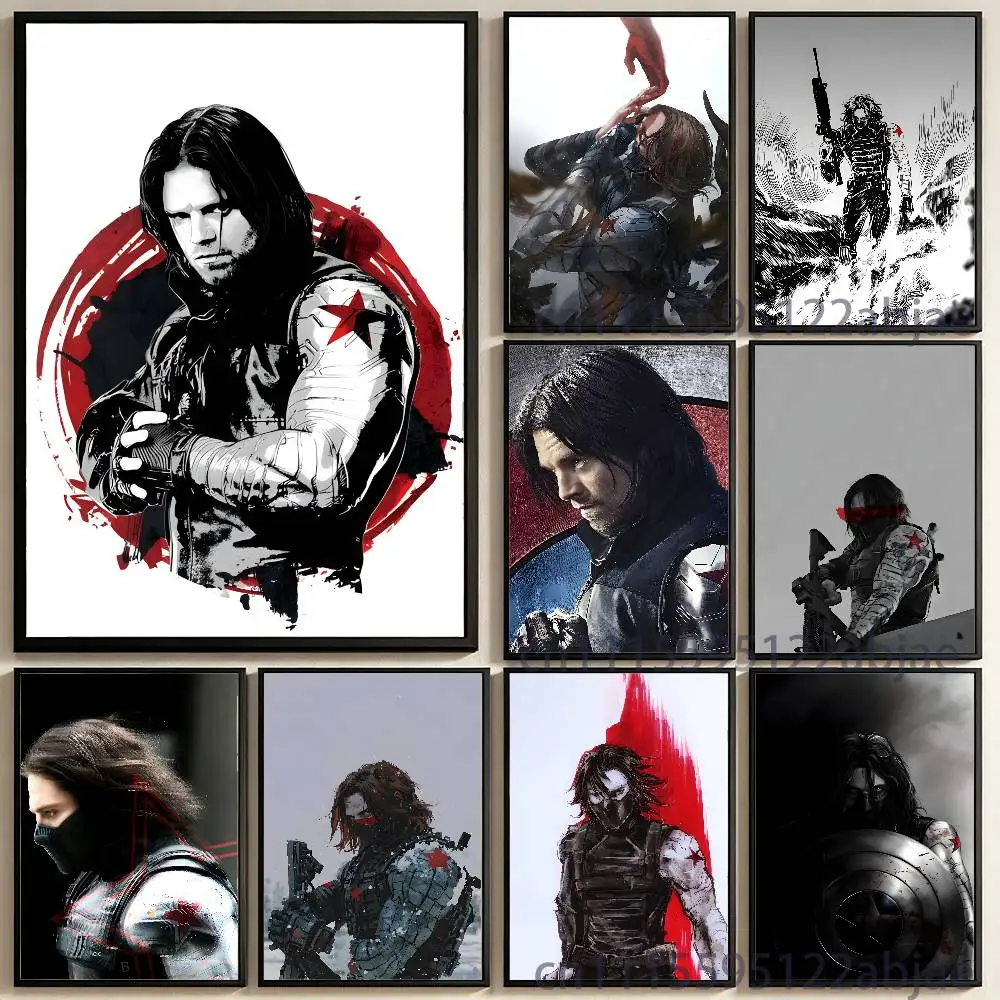 B-Bucky Winter S-Soldier Poster Waterproof HD Wall Art Decal Self-Adhesive Aesthetic Decor For Home Living