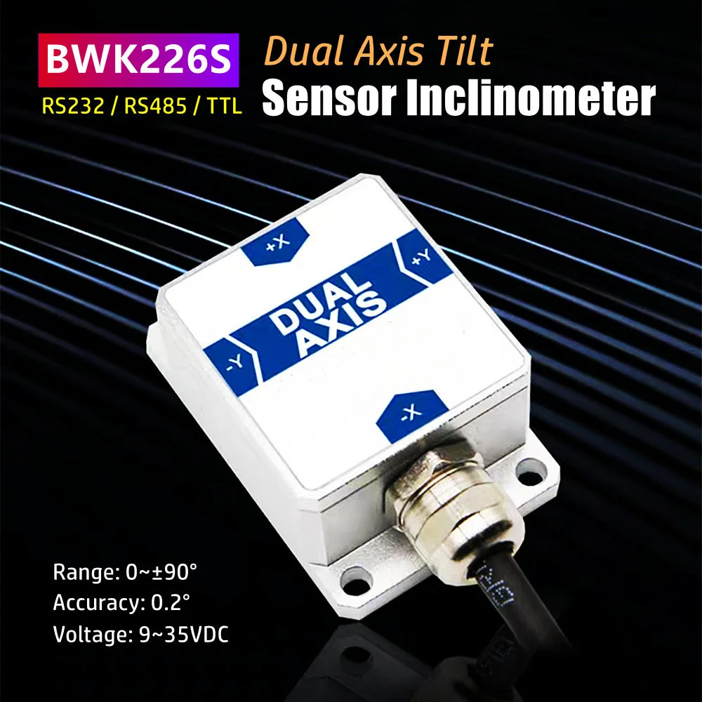 BWK226S Dual Axis Tilt Sensor Inclinometer  Modbus Output Serial RS232 RS485 TTL Interface Digital Biaxial Dip Angle Level Meter