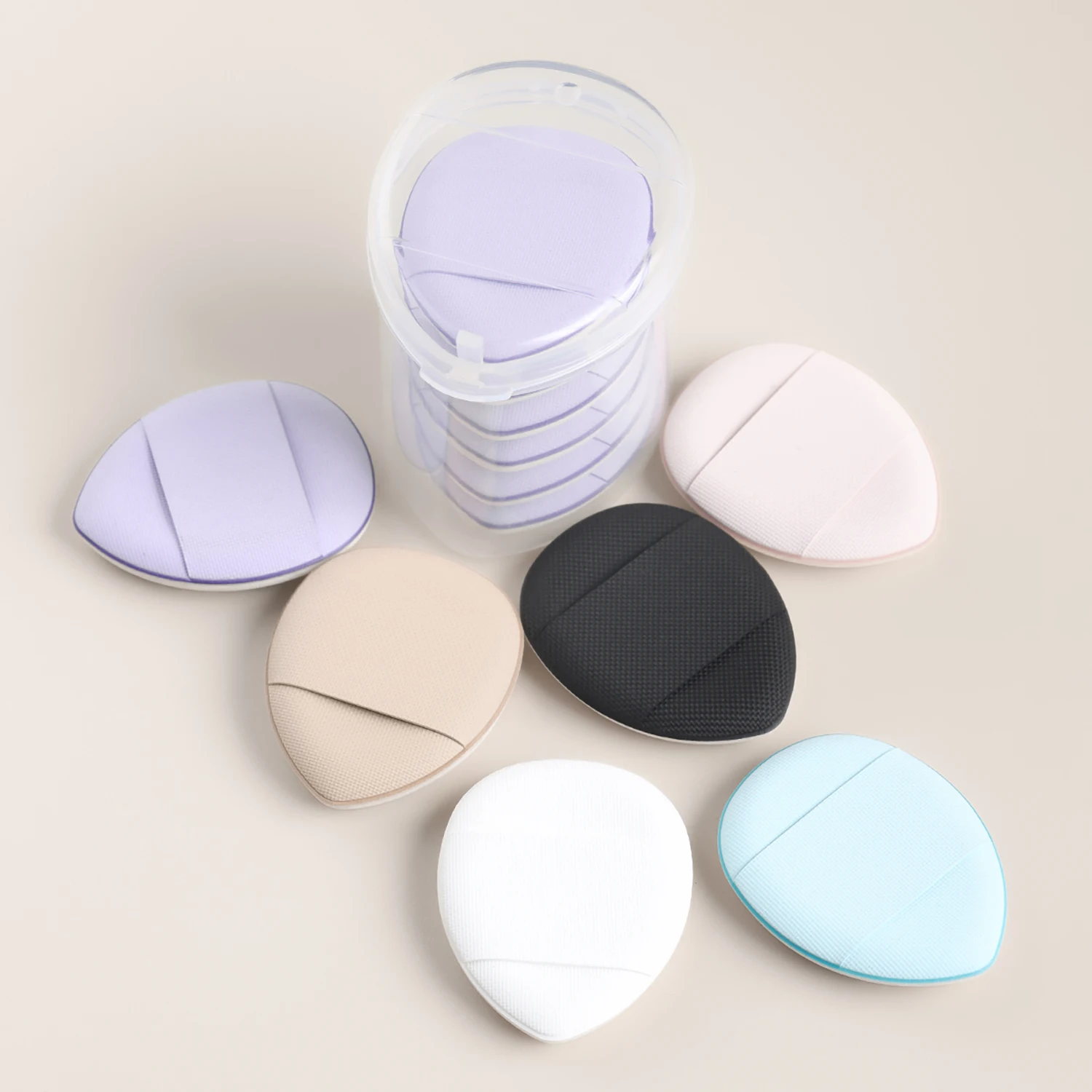 Finger powder puff, 6pcs/box small thumb cushioned slippers powder puff mini concealer makeup tool