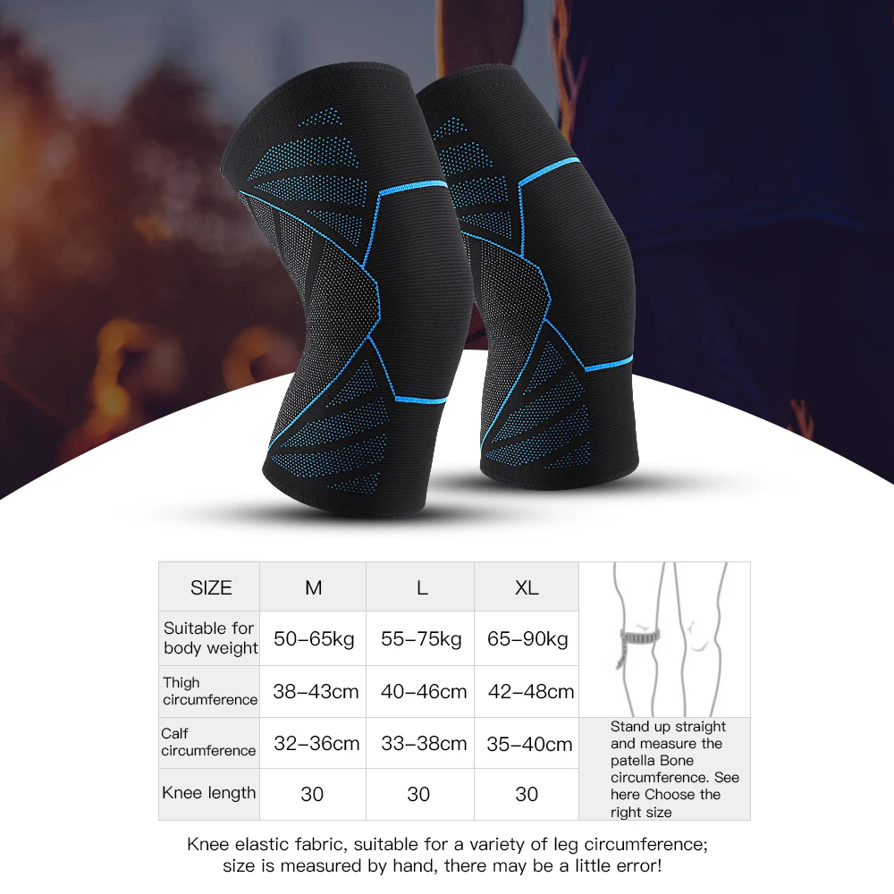 Fitness Basketball Running Cycling Functional Knitted High Elasticity Knee Pads Shock Absorption Protection Tendon Knee Pads