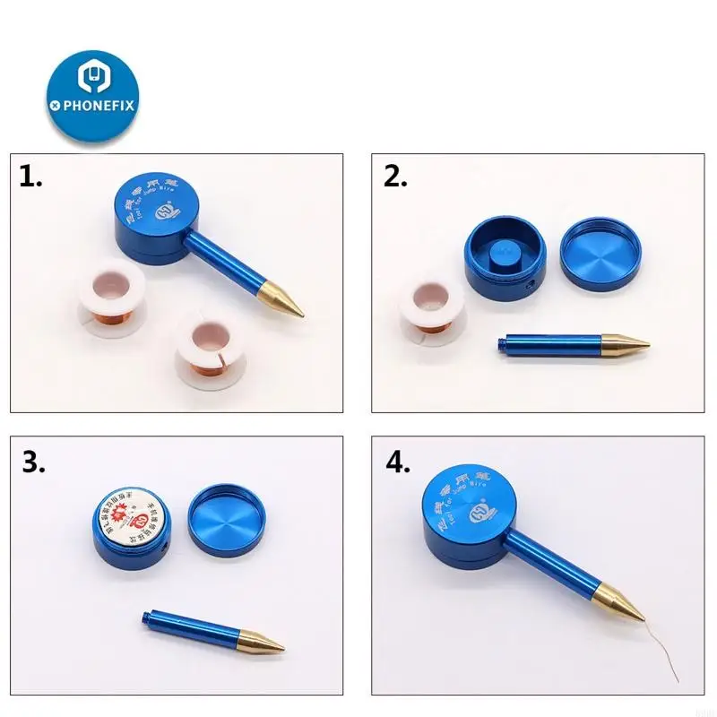 Wire Soldering Repair Pen for Phone Board Work, Fine Point Aluminum Handle Tool for Detailed Circuit Line Repair and 896C