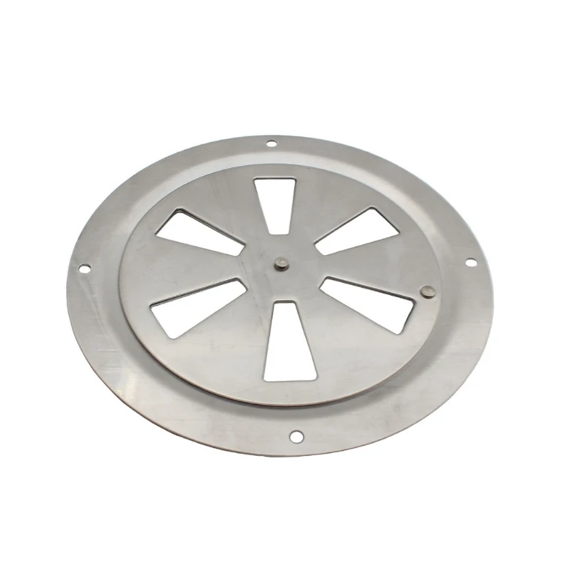 652F For Boat Marine Caravan Air Vent Louver Grille Cover 316 Stainless Steel Round Ventilation Plate with Side Knob