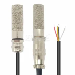 Temperature Humidity Sensor Probe Cable Metal Head Digital Capacitance Sensors 1M Length I2C Output SHT20 SHT30 SHT40 SHTC3