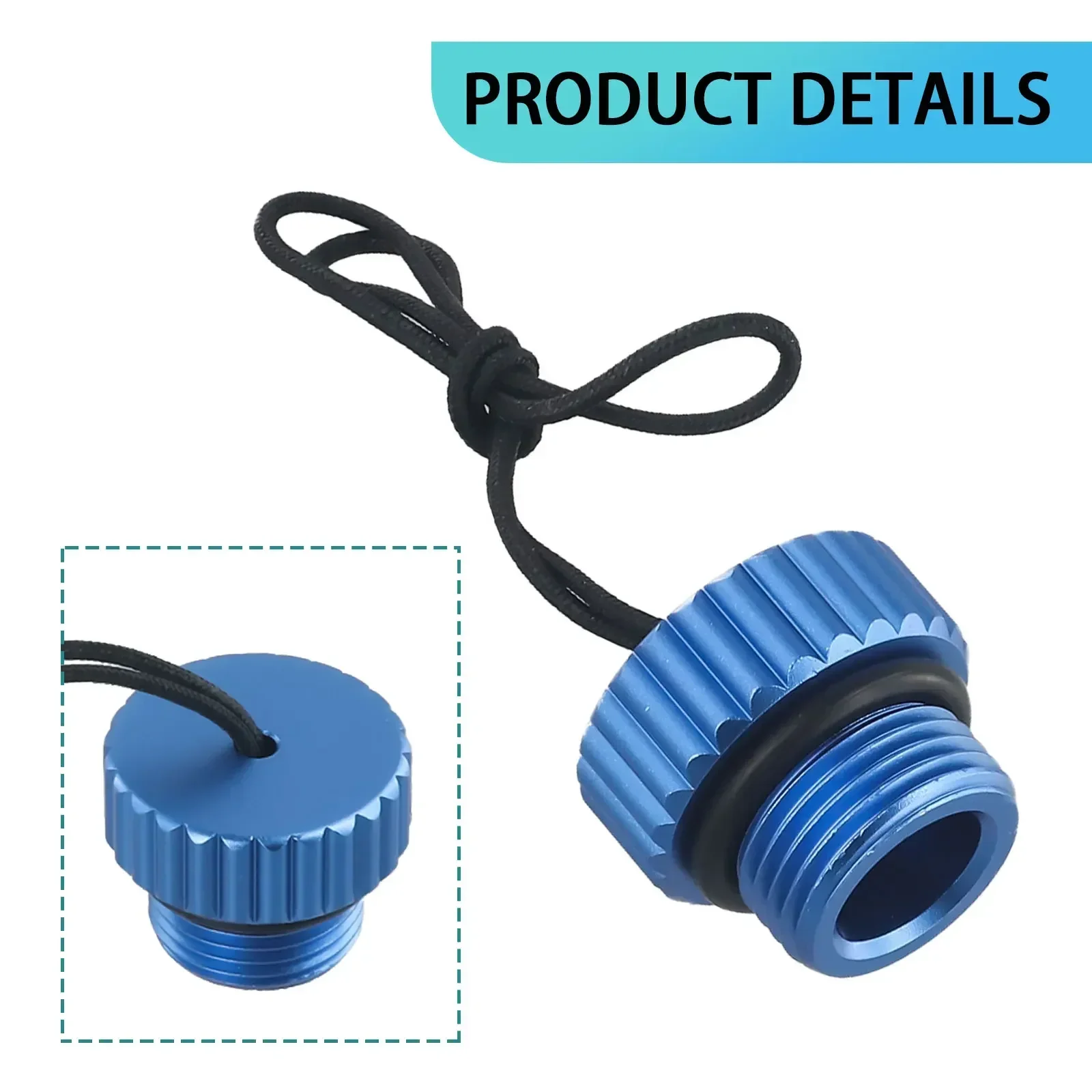 Scuba Diving DIN Tank Valve Threaded Cover Aluminum Dust Plug Protection Cap Regulator Protection Cover Water Sports