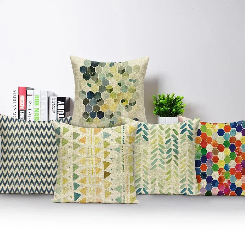 Геометрия, высокое качество, наволочка, подушка из полиэстера, автомобильный диван-кровать, домашний декор, наволочка, текстильная наволочка с принтом