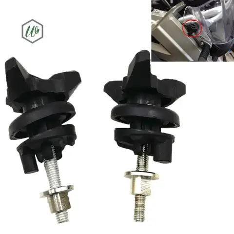 A14F-2PCS 앞 유리 잠금 조정 나사 앞 유리 마운트 클립 클램프 볼트 부품 BMW R1200GS ADV R 1200 GS 2004 용 액세서리