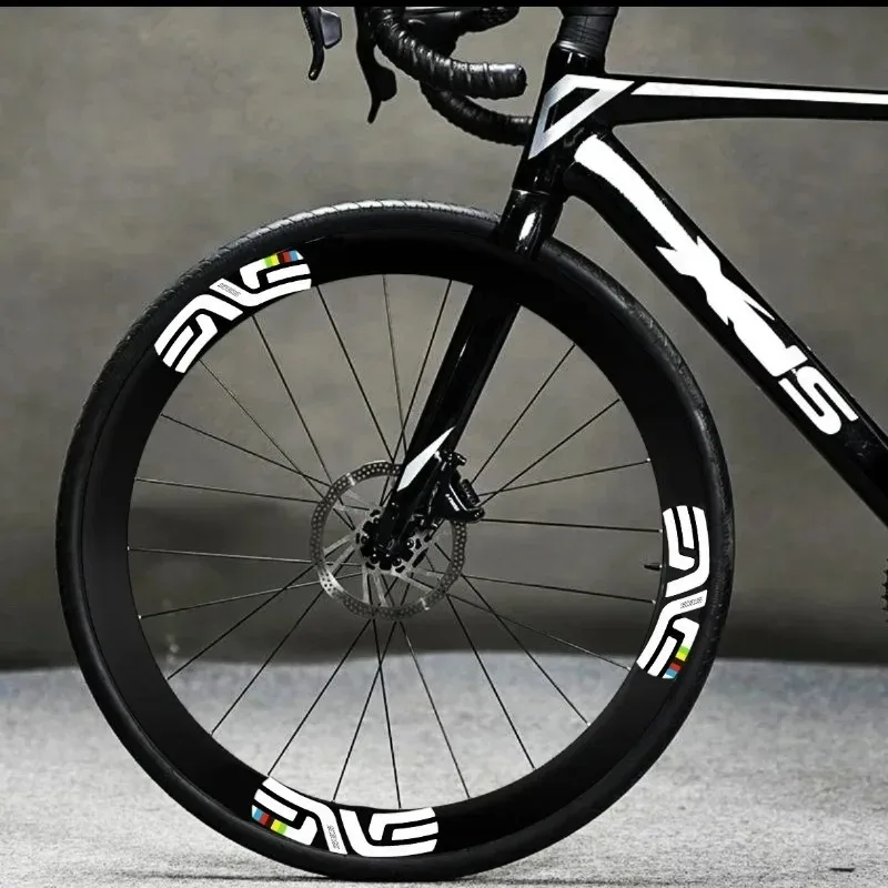 12Pcs ENVE SES High Visibility Tire Stickers, White Reflective Vinyl Decals with Color Embellishment for Road Bike Rims
