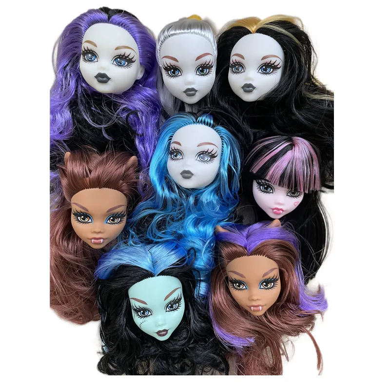 Monster High Doll Body Multi-Joints Movable Doll Body Heads Figures Brown White Green Pink Beige Purple Body Bald Doll Heads