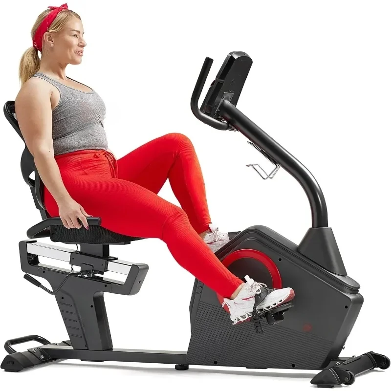 

Programmable 16 Levels Electro-Magnetic Resistance Recumbent Exercise Bike with 24 Pre-Build Workouts and 300 lb Weight Capacity