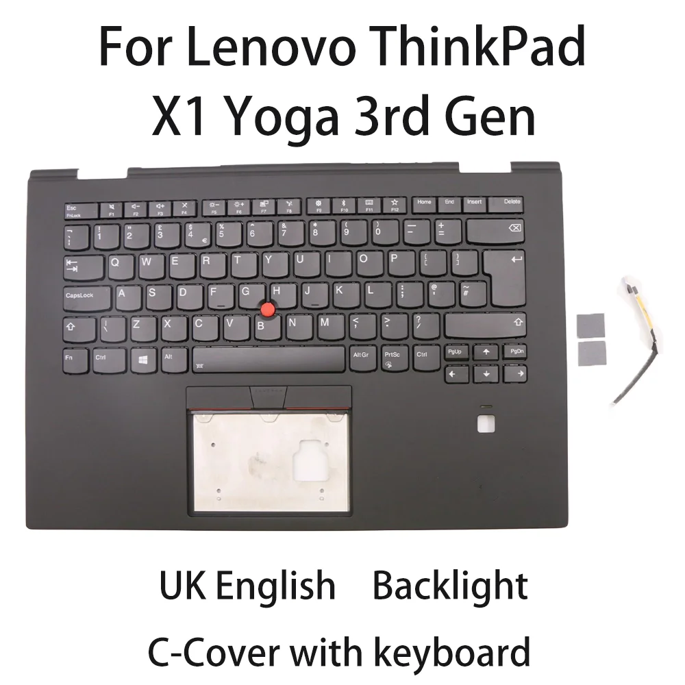 New For Lenovo ThinkPad X1 Yoga 3rd Gen Laptop C-Cover with keyboard UK English Backlight 01LX855 01LX895 01LX935 01LX815