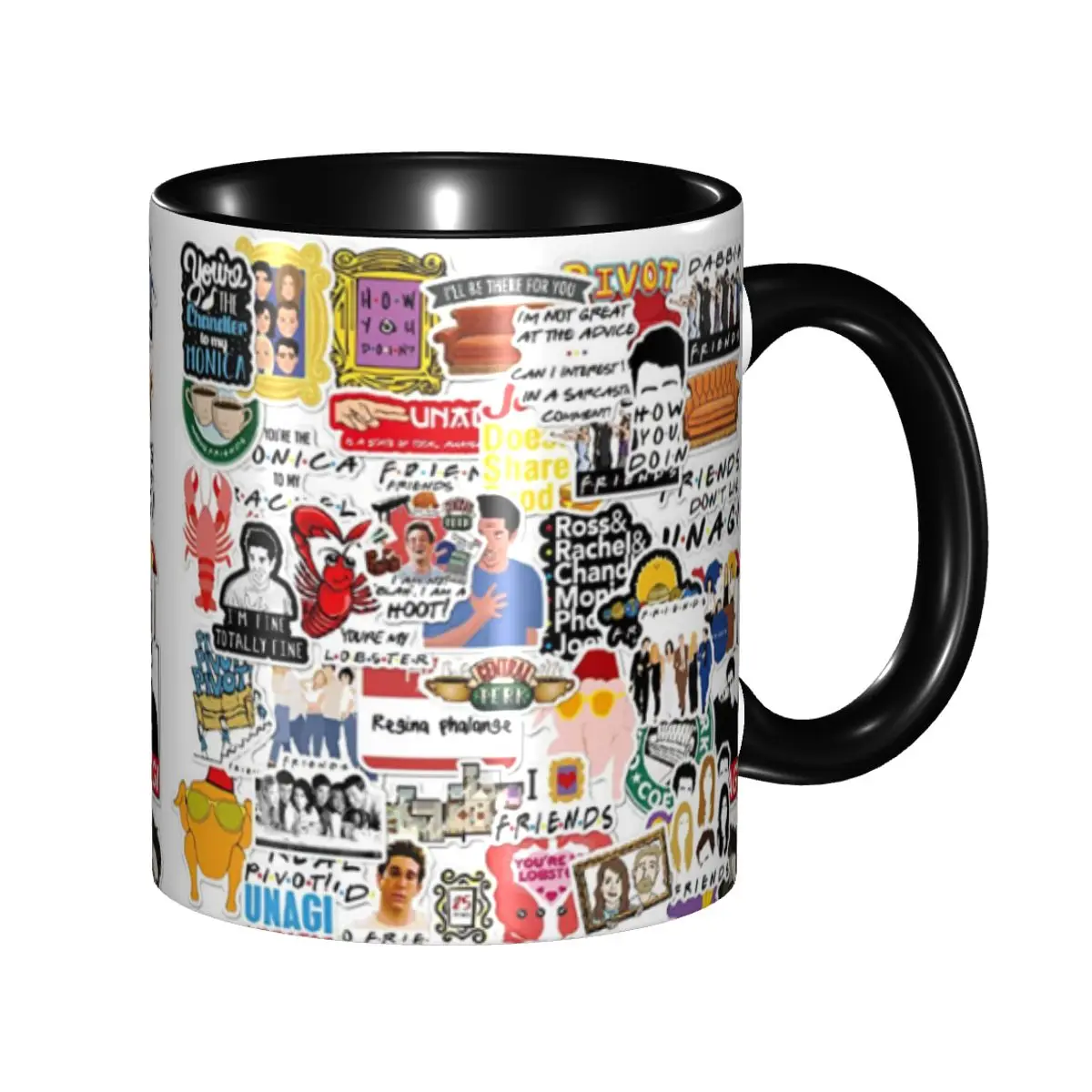 

Персонализированные винтажные кружки для кофе с коллажем из плакатов сериала «Друзья», керамические чашки для чая и молока, сделай сам