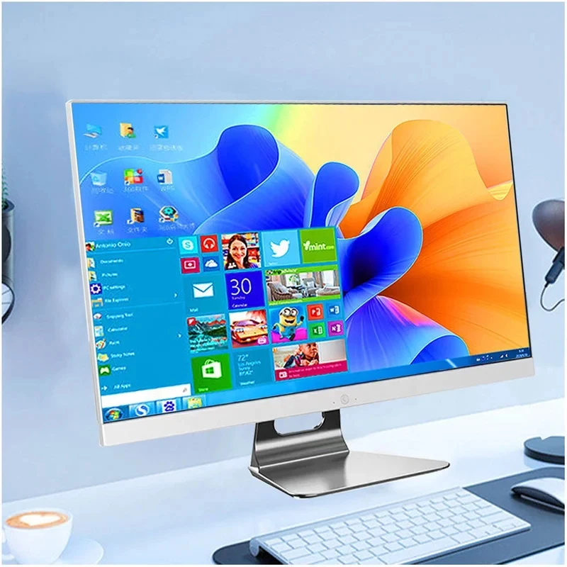 27 Inch All-in-One PC Core I7 10750H 16GB RAM 512GB SSD OEM AIO Desktop Computer Monoblock All In One PC With UPS Battery
